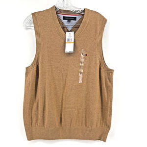 NWT Tommy Hifiger Soft Cotton Vest Mens Tan Small